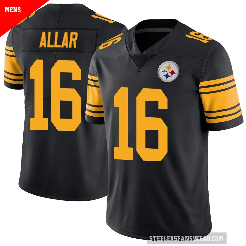 Men's Pittsburgh Steelers ＃16 Drew Allar Black Limited Color Rush Jersey