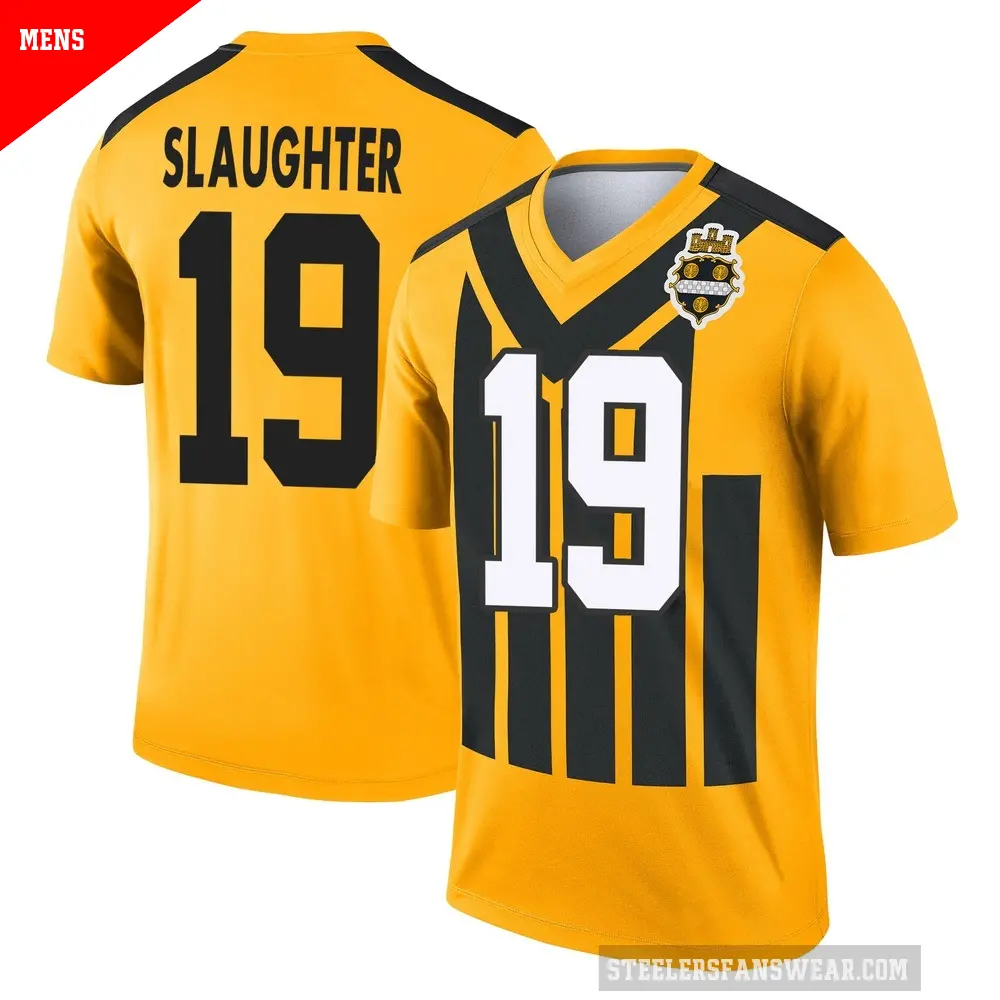 Men's Pittsburgh Steelers ＃19 Doneiko Slaughter Gold Legend Alternate 1933 Throwback Performance Jersey