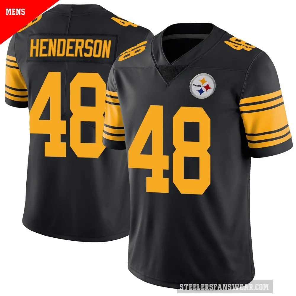Men's Pittsburgh Steelers ＃48 Jack Henderson Black Limited Color Rush Jersey