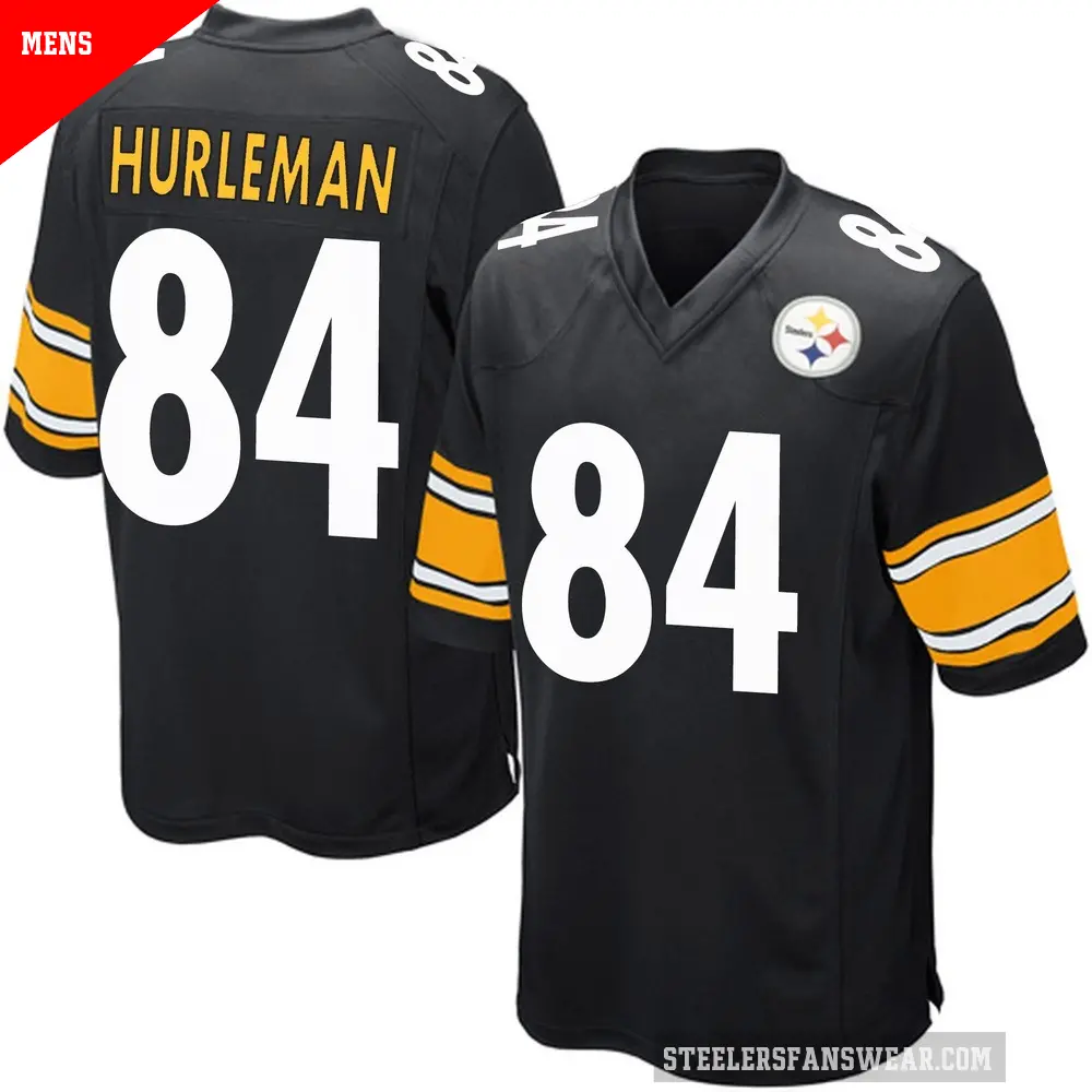 Men's Pittsburgh Steelers ＃84 Max Hurleman Black Game Team Color Jersey