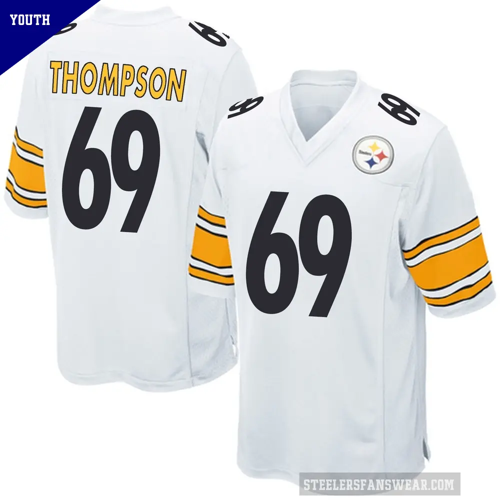 Youth Pittsburgh Steelers ＃69 Lorenzo Thompson White Game Jersey